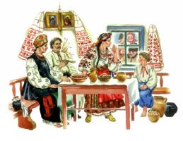 Ukrainian national costumes (painted) - for trade (in envelope or with sticked up back side)