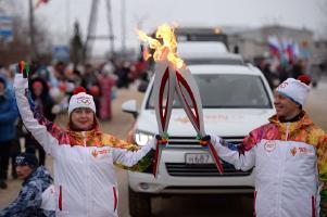 Олимпийский факел в Нарьян-Маре 03 ноября 2013