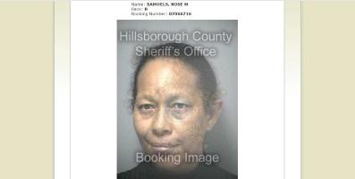 Rose Samuels 3002 River Grove Dr, Tampa Florida arrest mugshot
