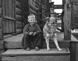 Boys and Dogs (B&W and old photos)
